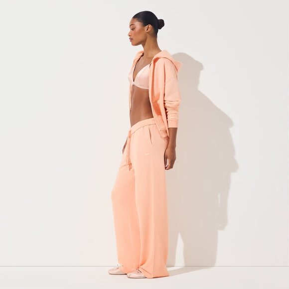 Skims French Terry Zip Up Hoodie in Cantaloupe, Size Medium - Picture 4 of 11